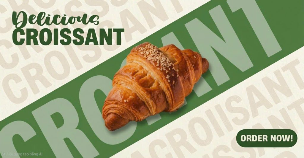 Bánh Croissant sừng bò thơm ngon vàng giòn